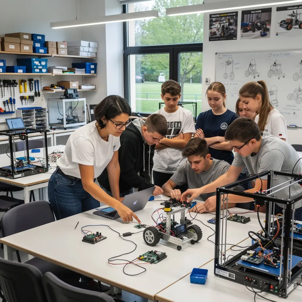 Učitelka vysvětluje důležitost kritického myšlení během lekce.