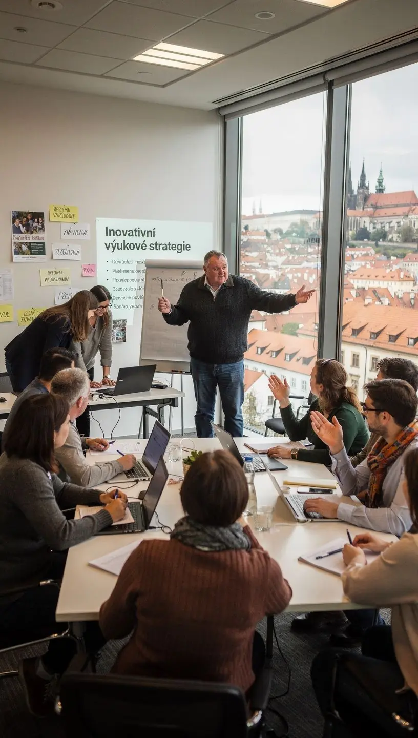 Graf ukazující úspěšnost studentů před a po zavedení nového učebního plánu.