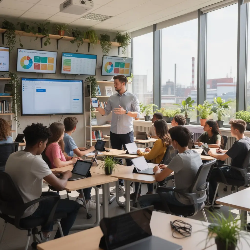 Rodiče diskutují o vzdělávacích reformách na školní schůzce.